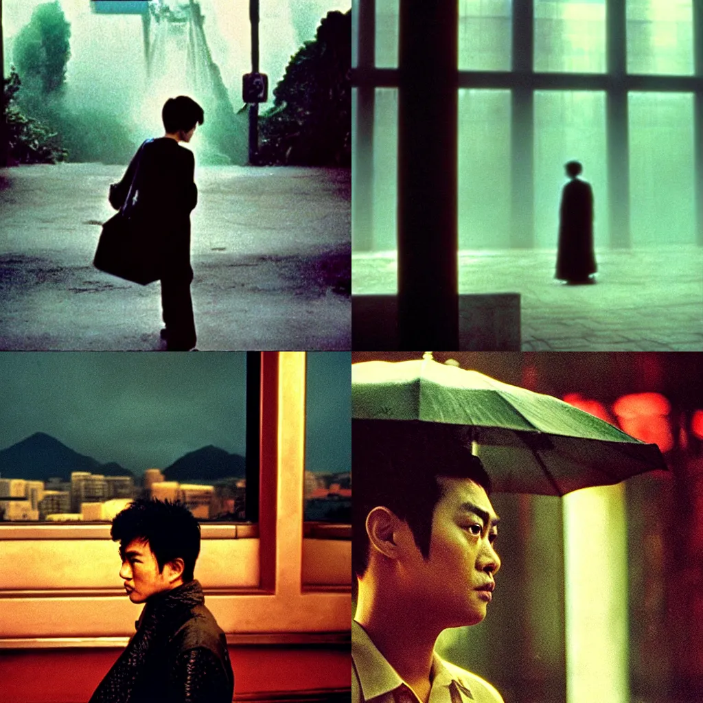 Prompt: a masterpiece photograph of a character in a scenic environment by wong kar wai, shot on large format film camera, cinematic composition,