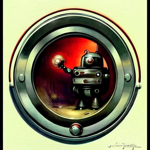 Prompt: designs ( ( ( ( ( 1 9 5 0 s retro future robot android time porthole portal window. muted colors. ) ) ) ) ) by jean baptiste monge!!!!!!!!!!!!!!!!!!!!!!!!! chrome red