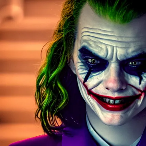 Image similar to awe inspiring beautiful 8k hdr Emma Stone as The Joker