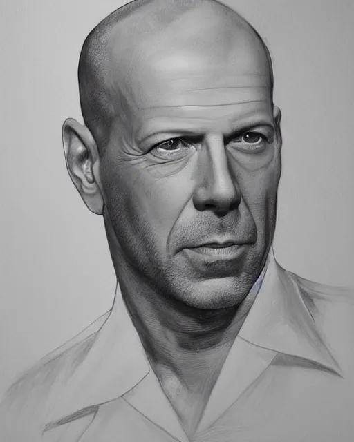 Image similar to portrait of bruce willis by stavros damos