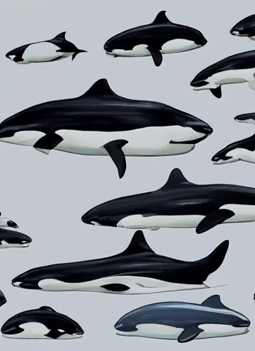 Image similar to Future evolution of Orcas, Concept art, Full shot