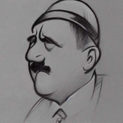 Image similar to milt kahl pencil sketch of adolf hitler