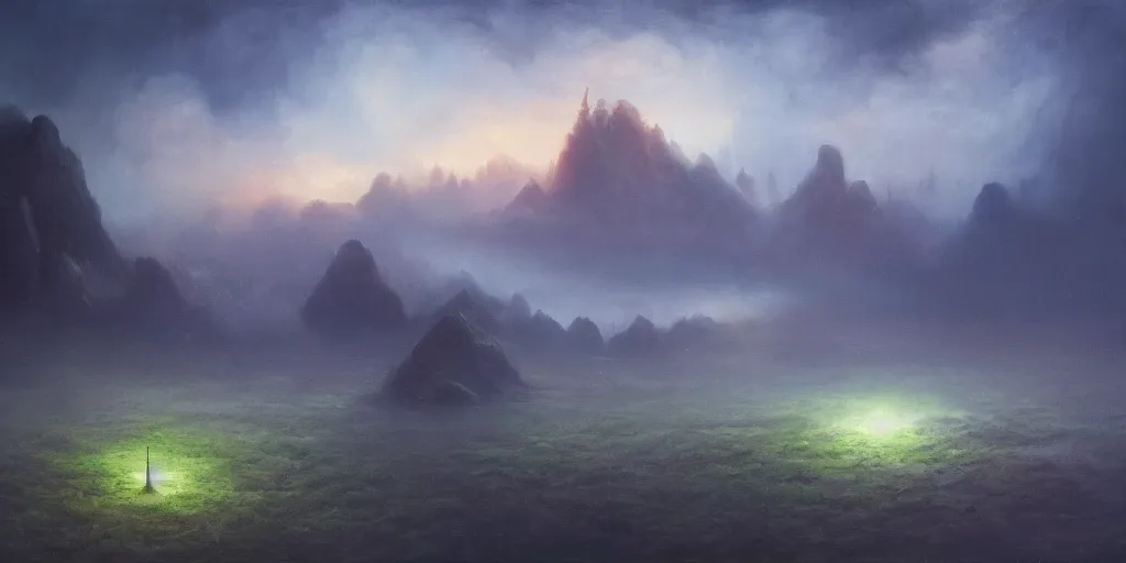 Image similar to A surreal dream landscape, cinematic lighting, detailed oil painting, 8k