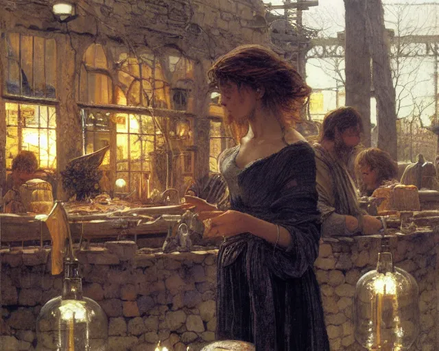 Image similar to concept art for fable bowerstone market, key lighting, soft lights, by steve hanks, by edgar maxence, by caravaggio, by michael whelan, by delacroix, by serov valentin, by tarkovsky, 8 k render, detailed, oil on canvas