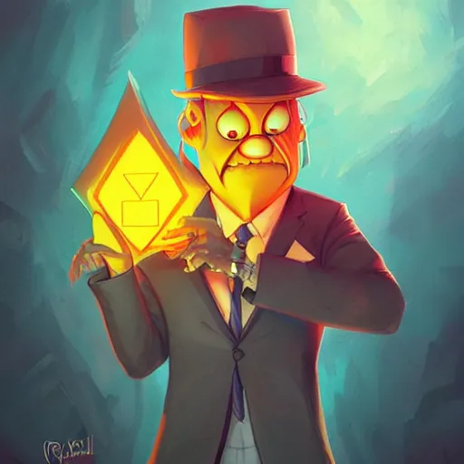 Image similar to bill cipher from gravity falls by ross tran, artgerm, marc simonetti