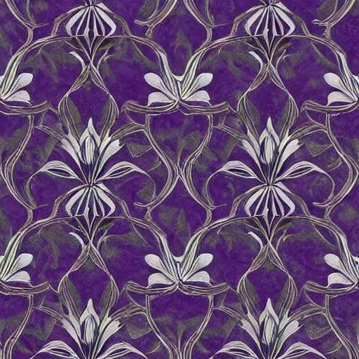 Image similar to silver lotus on dark purple marble , ivy, oriental wallpaper, james jean