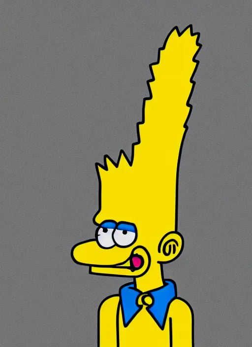 Prompt: digital art of statue of bart simpson in business suit