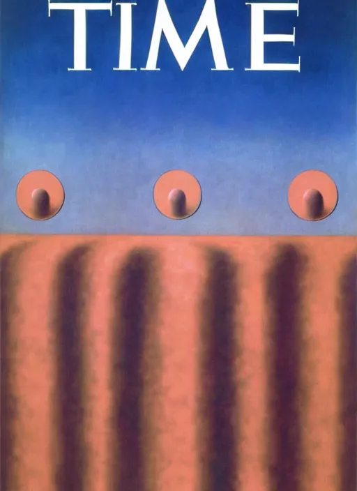 Prompt: TIME magazine cover, the coming AI singularity, by Rene Magritte, 4k