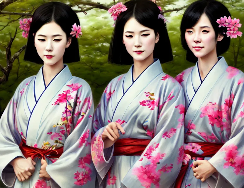 Image similar to two beautiful fashion taiwan girls wear elegant yukata in festival | | big eyes, sunny, realistic shaded, smile, good looking, fine details, 4 k realistic, cryengine, realistic shaded lighting poster by greg rutkowski, magali villeneuve, artgerm, jeremy lipkin and michael garmash and rob rey