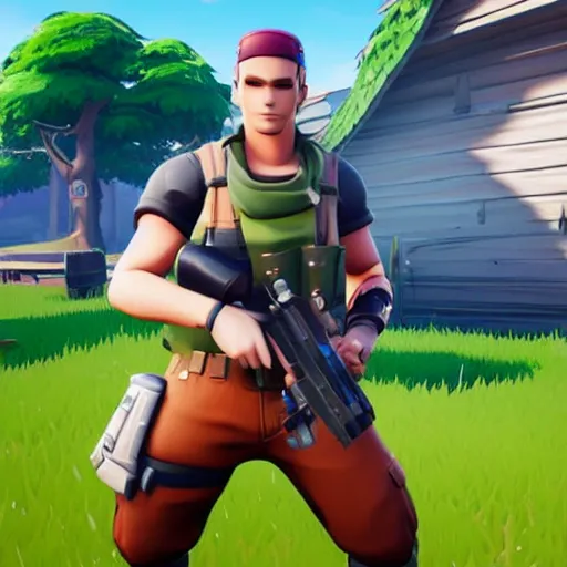 Image similar to in - game screenshot of chris - chan in the video game fortnite