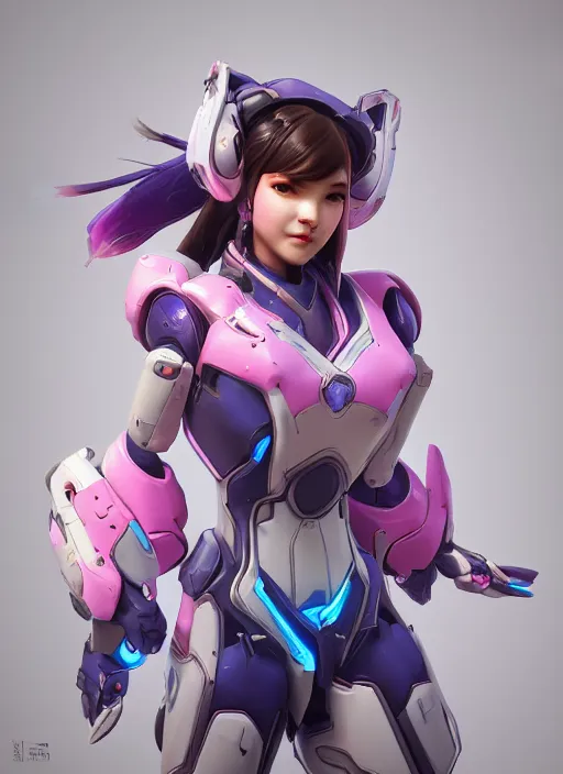 Image similar to d. va from overwatch, fighting, 裸 体, hyper detailed, digital art, trending in artstation, cinematic lighting, studio quality, 自 然, smooth render, unreal engine 5 rendered, octane rendered, art style by klimt and nixeu and ian sprigger and wlop and krenz cushart