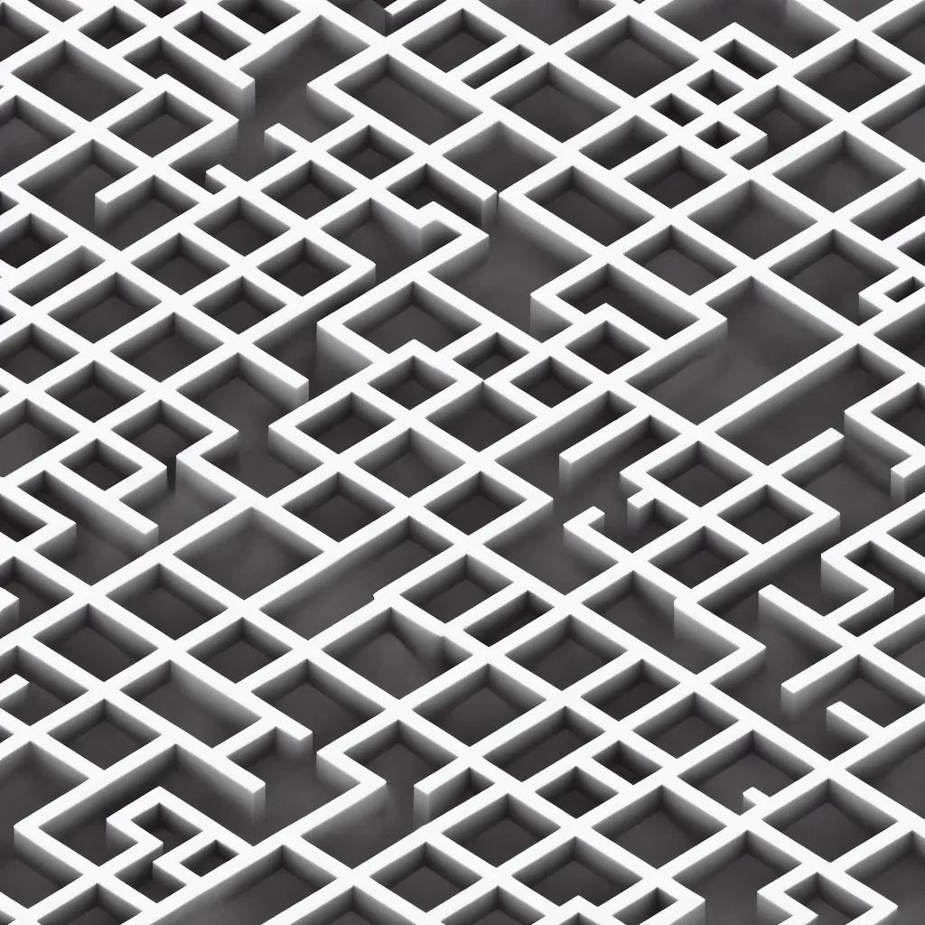 Image similar to wimmelbilder maze made of miniature cubicles, isometric, octane render, unreal engine