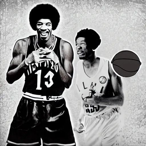 Image similar to jimi hendrix as an nba player