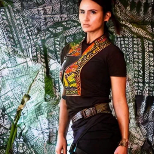 Image similar to how many times i told you to give me lara croft wearing batik!