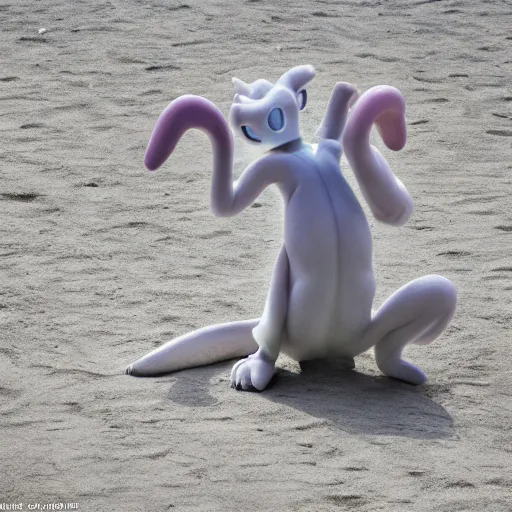 Prompt: national geographic professional photo of mewtwo, award winning