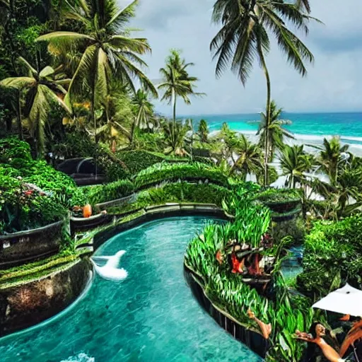 Image similar to futuristic bali island, perfect faces