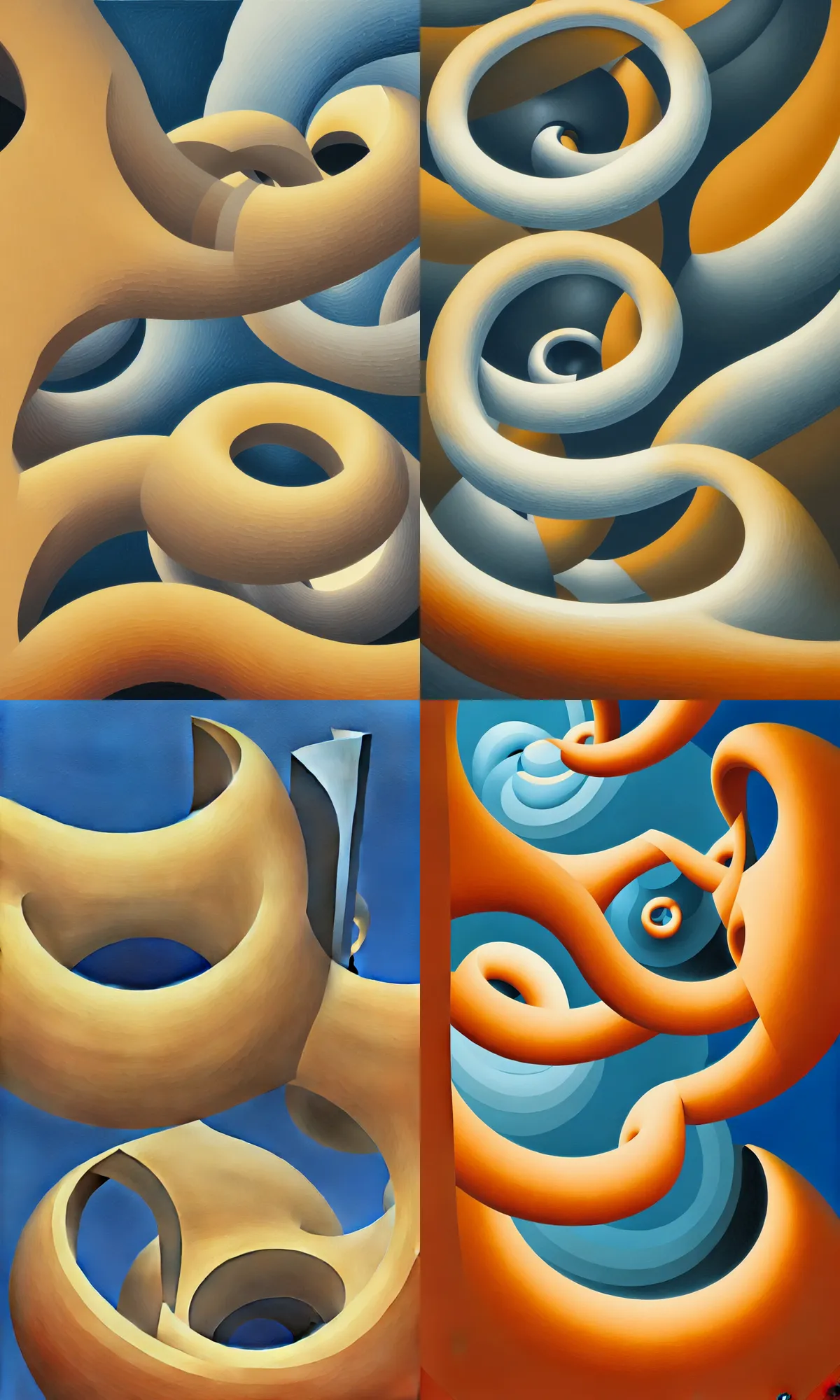 Image similar to a detailed gouache painting illustration of a torus, by Michiel Schrijver, ultra-hd, sharp focus, isometric