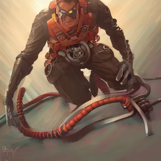 Image similar to Doctor Octopus From Marvel, by Stanley Artgerm Lau, WLOP, Rossdraws, James Jean, Andrei Riabovitchev, Marc Simonetti, Yoshitaka Amano, ArtStation, CGSociety,