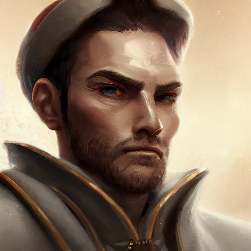 Prompt: A portrait of an admiral, D&D, sci-fi, elegant, hopeful, muscular, highly detailed, digital painting, artstation, concept art, smooth, sharp focus, illustration