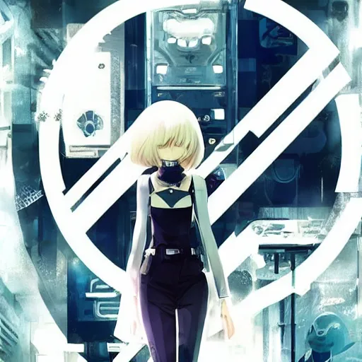 Image similar to luxury advertisement, white and indigo colors. highly detailed post-cyberpunk sci-fi close-up schoolirl in asian city in style of cytus and deemo, mysterious vibes, by Ilya Kuvshinov, by Greg Tocchini, nier:automata, set in half-life 2, beautiful with eerie vibes, very inspirational, very stylish, surrealistic, perfect digital art, mystical journey in strange world, bastion game