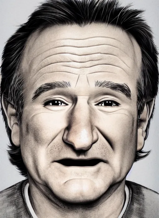 Prompt: a portrait of Robin Williams, by Studio Ghibli, face enhance