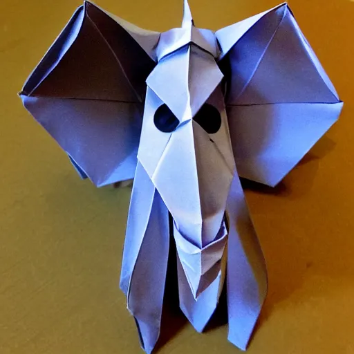 Image similar to 🐘 🤖👽🐋 origami
