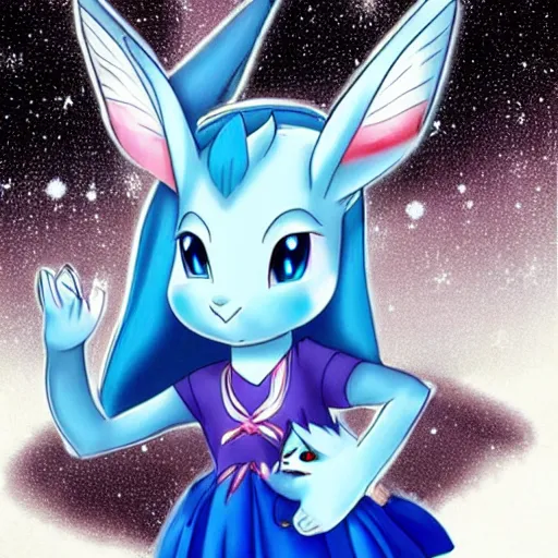 Prompt: A Glaceon ice princess