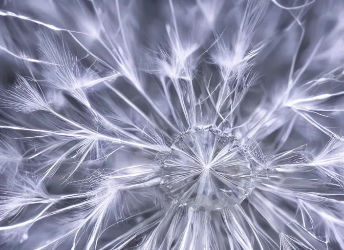 Prompt: crystal dandelion extreme close - up, unreal engine, 4 k wallpaper