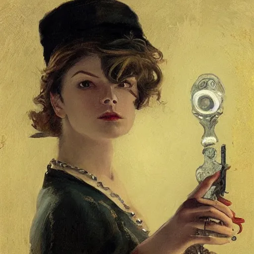 Image similar to female occult detective by alfred stevens