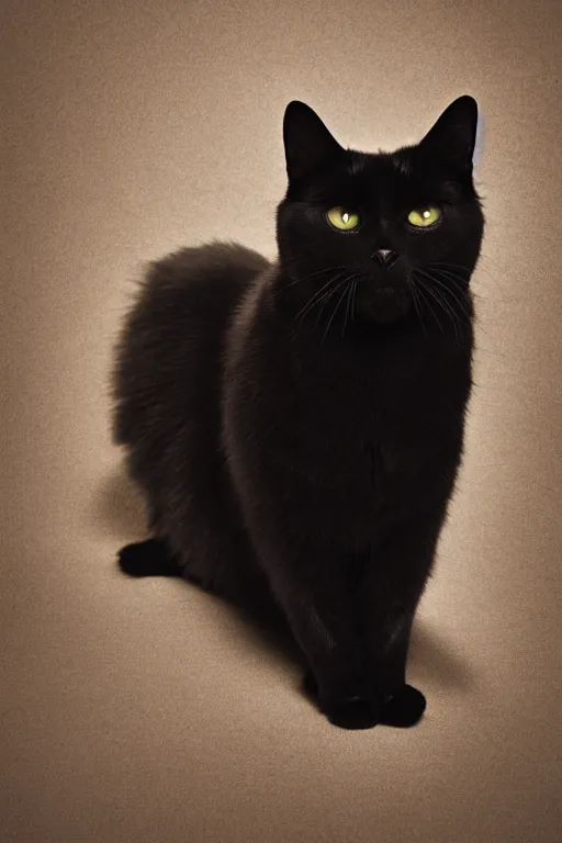 Prompt: studio photo of a black cat