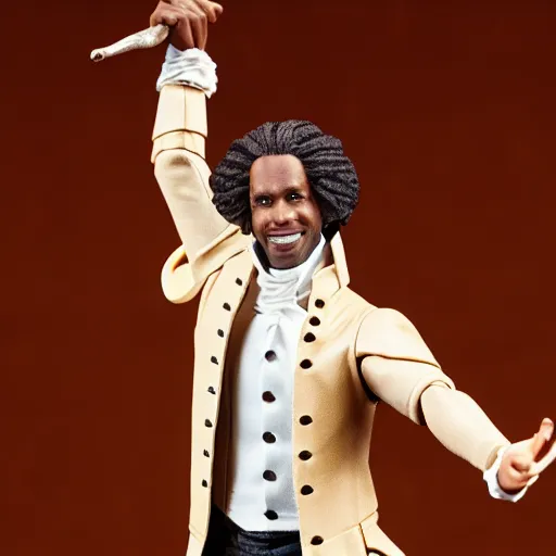 Image similar to action figure from the broadway musical hamilton, award winning product photography