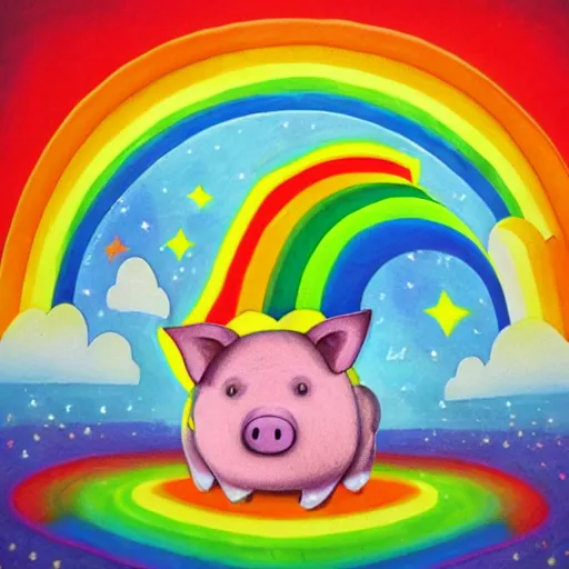 Image similar to rainbow cosmic pig