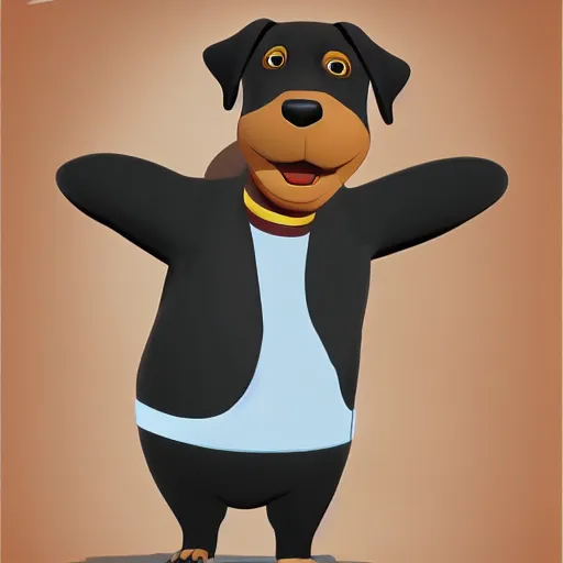 Prompt: rottweiler in the style of pixar