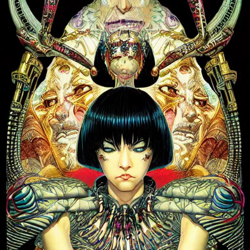 Prompt: portrait of crazy cleopatra, symmetrical, by yoichi hatakenaka, masamune shirow, josan gonzales and dan mumford, ayami kojima, takato yamamoto, barclay shaw, karol bak, yukito kishiro