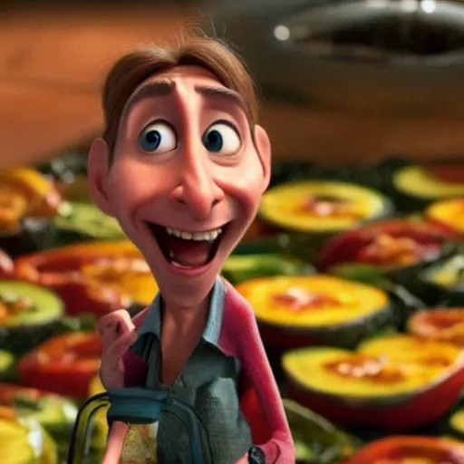 Prompt: nic cage in ratatouille, pixar,