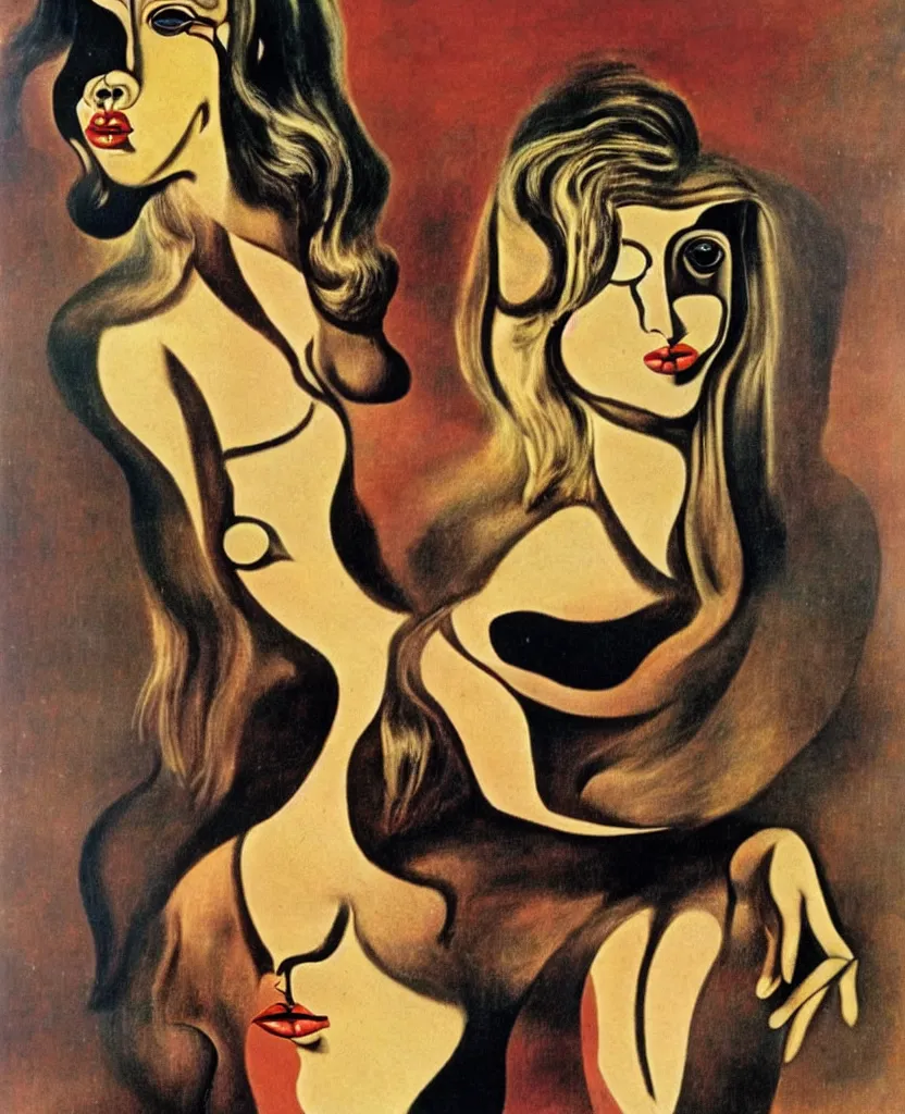 Image similar to a portrait by salvador dali representing amanda lear