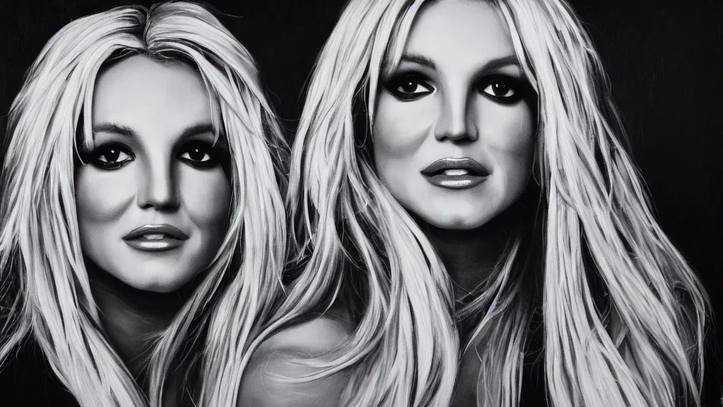 Image similar to A portrait painting of britney spears; ; 8k