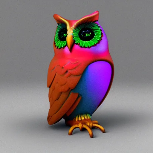 Prompt: symetrical grainy radiating stream cube owl rainbow baluster amarone, by henriette grindat and ilya kuvshinov and walt disney, rococo, rendered in cinema 4 d, # micro