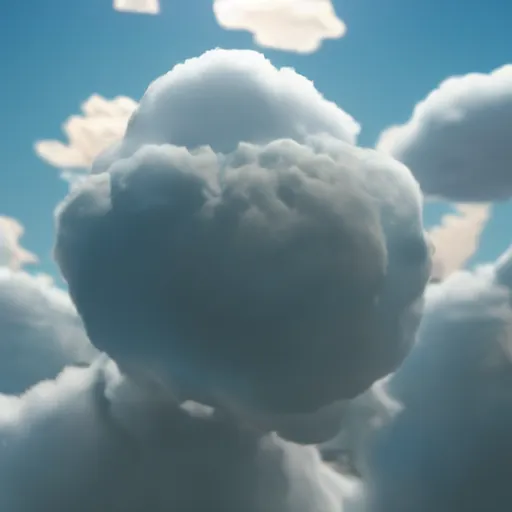 Image similar to an ultra photorealistic and sharp film still of a round ball made of white clouds in the sky. wide shot, wes anderson, studio ghibli, pixar and disney animation, octane render, dramatic lighting, award winning photography