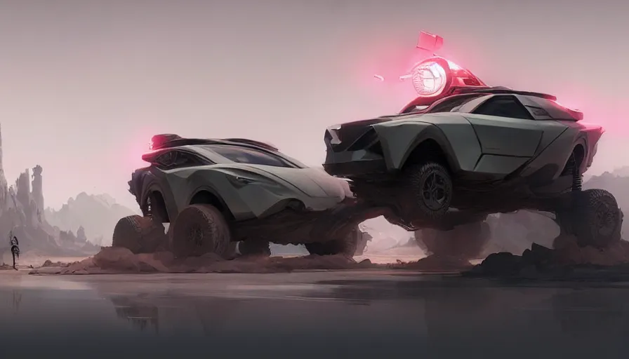 Prompt: a futuristic offroad suv by cory loftis, fenghua zhong, ryohei hase, ismail inceoglu and ruan jia. volumetric light, detailed, octane render, midsommar