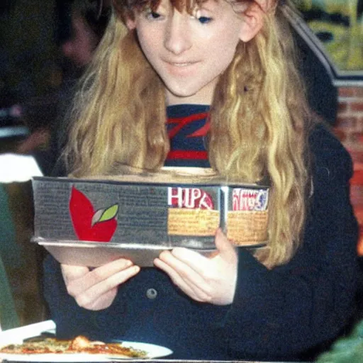 Image similar to a healthy vegan hobbit ordering pizza in new york in the 1990's
