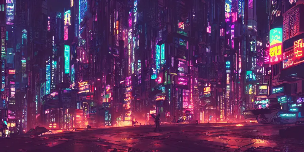 Prompt: Cyberpunk neon city in Japan, evening, detailed matte painting, cinematic, Moebius, Artstation