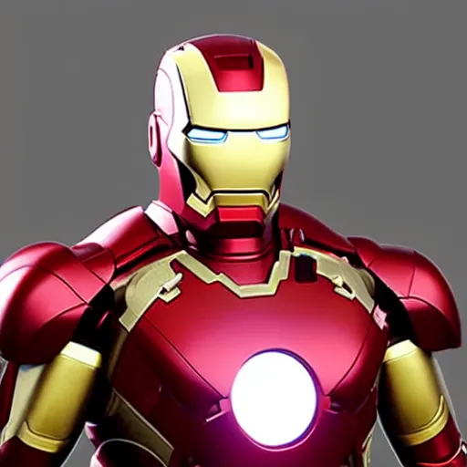 Prompt: a full length portrait 3 d render of danny devito wearing iron man armor