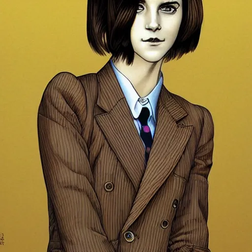 Image similar to strange full length portrait of emma watson with face by yuji moriguchi and shintaro kago