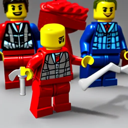 Image similar to lego figures stabbing eachother