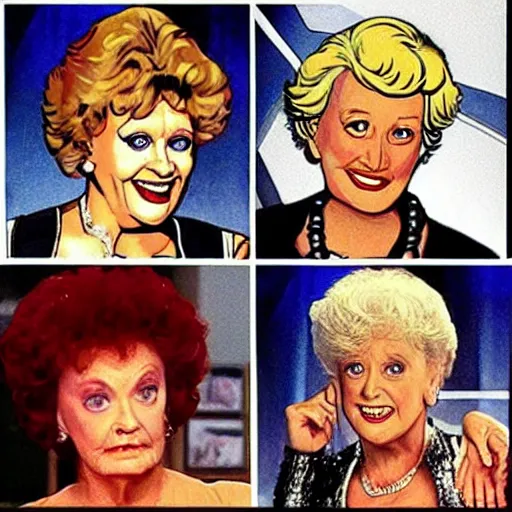 Image similar to The Golden Girls as Avengers