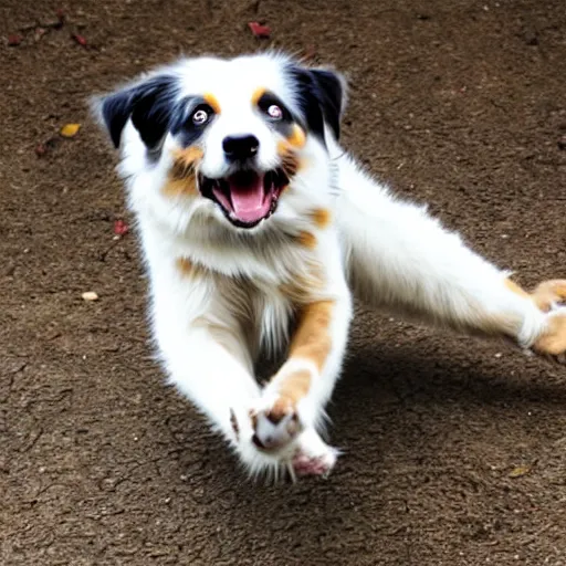 Prompt: australian shepherd breakdancing