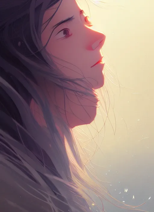 Image similar to portrait of a girl, cloudy sky background lush landscape ln illustration concept art lotr anime key visual portrait long flowing hair fine detail delicate features gapmoe kuudere trending pixiv by victo ngai fanbox by greg rutkowski makoto shinkai takashi takeuchi studio ghibli