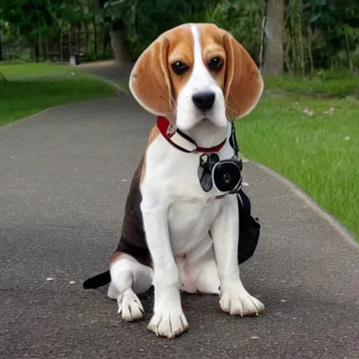 Prompt: beagle giving a thumbs up in the style of bored ape nft yacht club