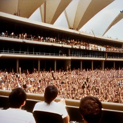 Image similar to 1990s Hi-8 footage of Napoleon conducting at the Sydney Opera House, candid wide photograph, 18mm